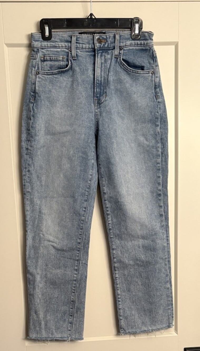 Veronica Beard Jeans Sz 27 Joey Straight Leg High Rise Light Wash